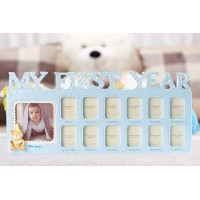 嬰兒相架 - My First Year 粉藍色 (12格)